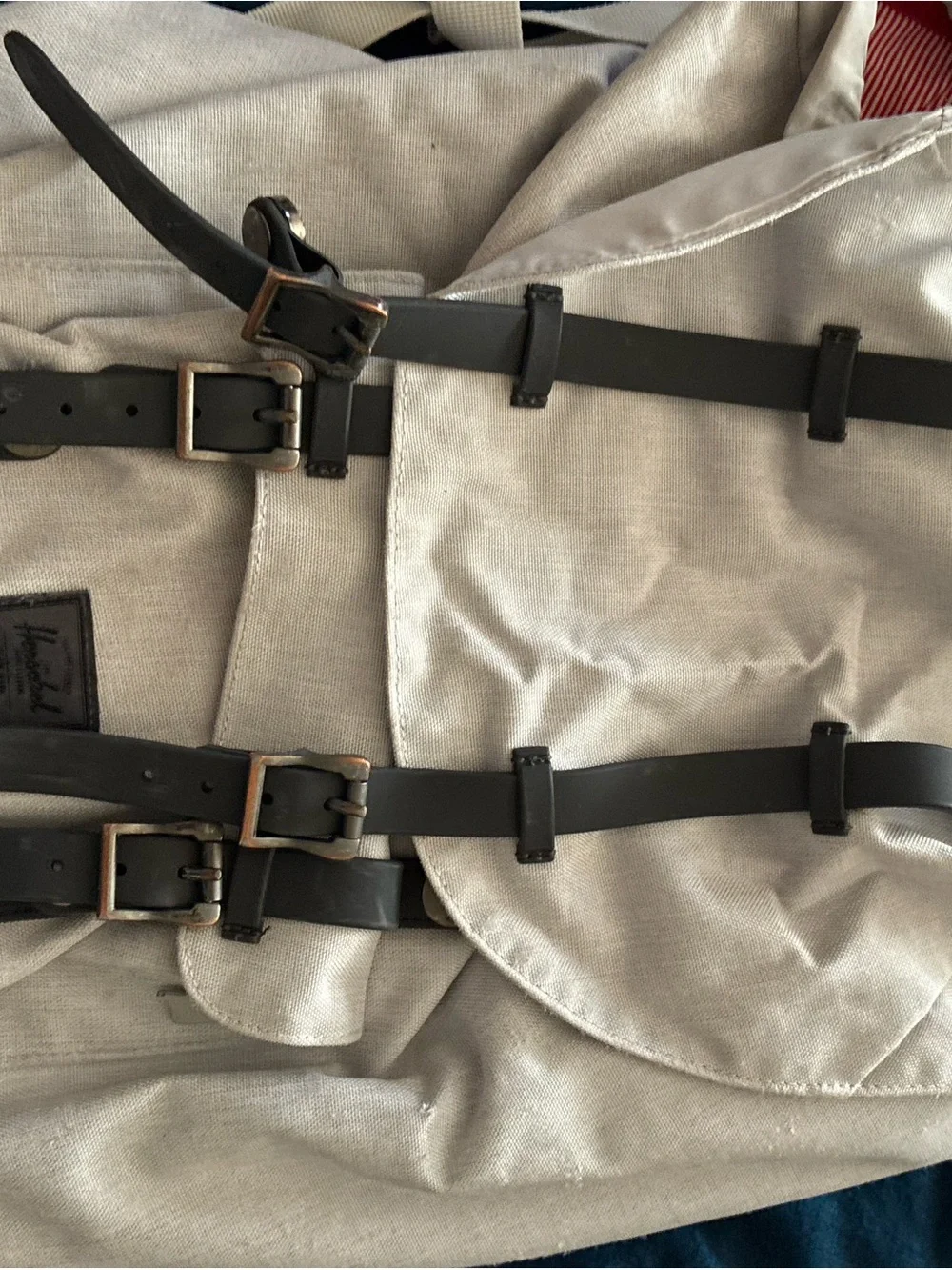 Herschel Supply Company Cream Canvas Backpack with Padded Straps